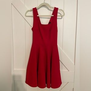 Lulu’s Home Before Daylight Red Square Neck Sleeveless Skater Dress - size Small